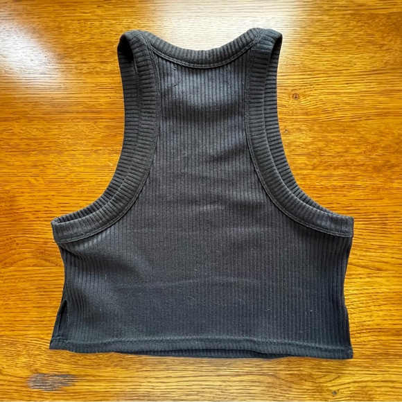 ⭐️ NWOT Savage X Fenty Xssential Heavy Ribbed Cropped Logo Black Tank SZ MEDIUM - Picture 3 of 13